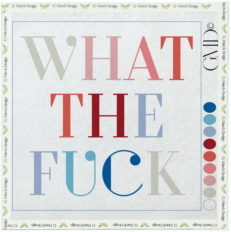 What the F*ck Needlepoint Card Kit | Bold Typography Greeting Card